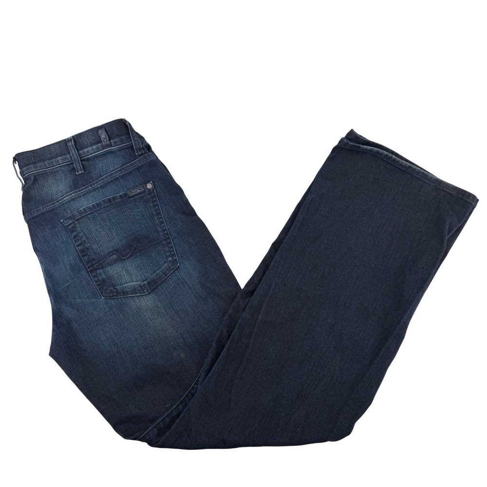 7 For All Mankind Bootcut Jeans Mens 38 Dark Wash Blue Stretch Denim Workwear